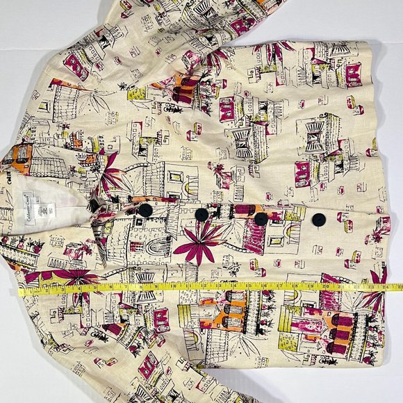 Coldwater Creek - Women's Size L - Tan Button-up Blazer Sketch Art Print - Picture 9 of 10